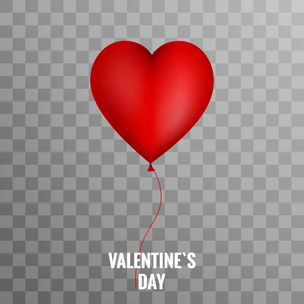 Valentine serca balon na przezroczystym tle — Wektor stockowy