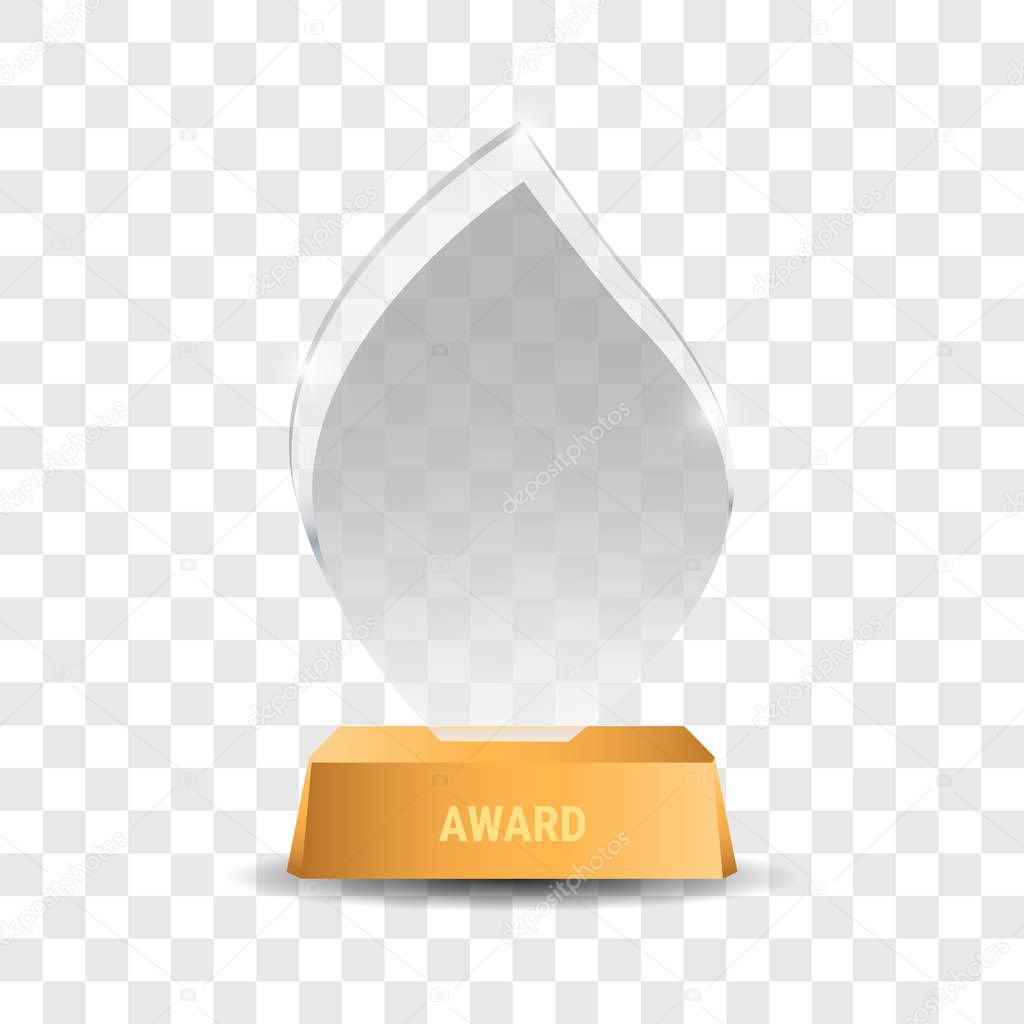Crystal trophy award vector illustration