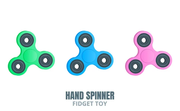Fidget Spinner. Girador de mão em estilo moderno plana. Stress aliviando spinners brinquedo . — Vetor de Stock