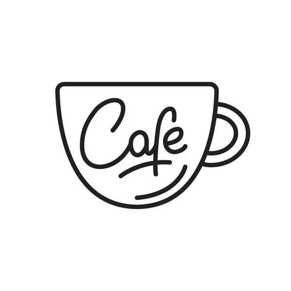 Cafe. Illustration de Cafe de lettrage. Emblème de badge pour le label Cafe — Image vectorielle