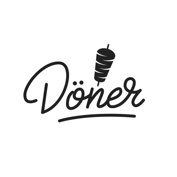 Döner. Döner yazı illüstrasyon. Döner etiket rozet amblemi