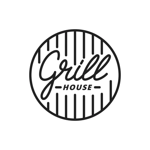 Grillhaus. Grill-Beschriftung Abbildung. Grill Label Abzeichen emblem — Stockvektor