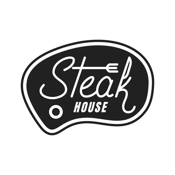 Steak House. Steak-Schriftzug-Abbildung. Steak House Label Abzeichen emblem — Stockvektor