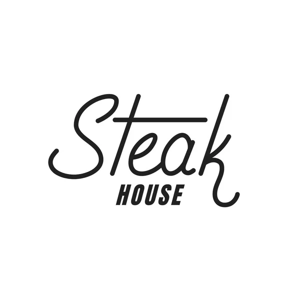 Steak House. Steak-Schriftzug. Steak House Label Abzeichen Emblem Aufkleber — Stockvektor