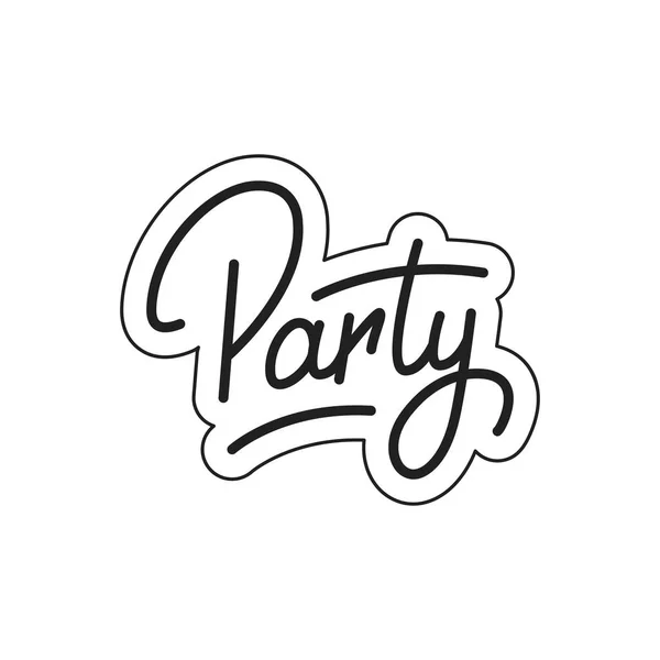 Festa. Ilustração do lettering do partido. emblema do emblema do selo do partido — Vetor de Stock