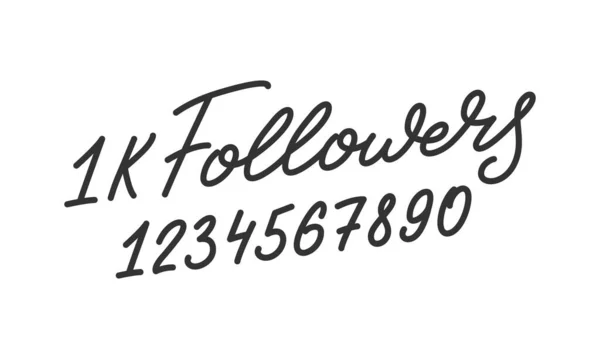 Seguidores. Modelo para mídias sociais. Seguidores lettering caligrafia —  Vetores de Stock