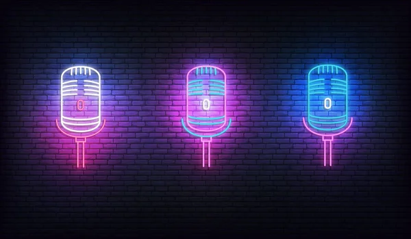 Neon mikrofonlar. Parlayan neon mikrofon seti