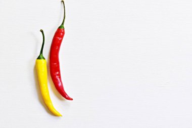 Sıcak kırmızı biber beyaz arkaplanda izole edilmiş.