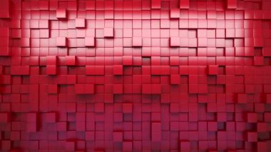 3D render. Kırmızı haddelenmiş küpleri. Arka plan. Döngü.