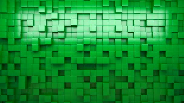 3D рендеринг зеленых экструдированных кубов . — стоковое видео