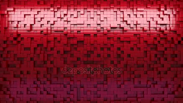3d rendering wall of extruded cubes — Stock Video