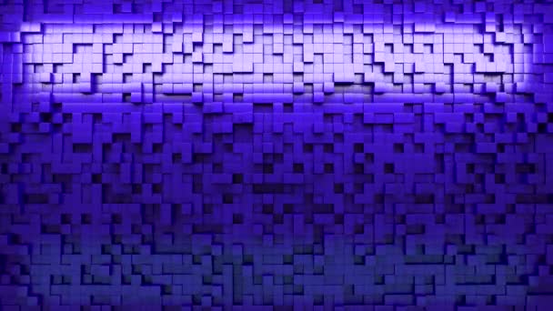3D rendering vägg av extruderad kuber — Stockvideo