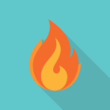 Yangın alev vektör düz simgesi
