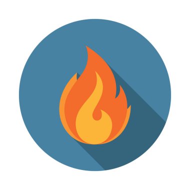 Yangın alev vektör düz simgesi