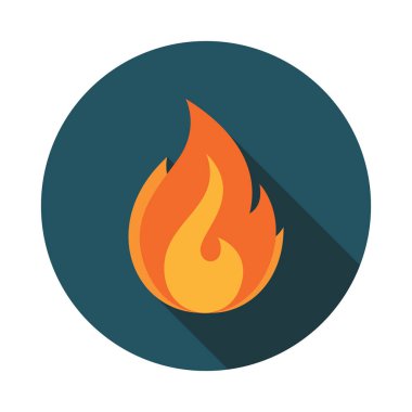 Yangın alev vektör düz simgesi
