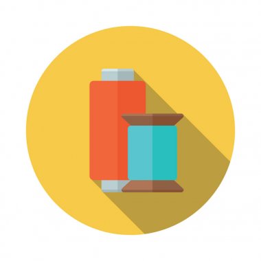 Biriktirme iplik düz simgesinin