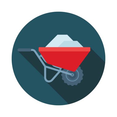 Yüklenen Barrow renkli vektör çizim. El arabası düz simgesi