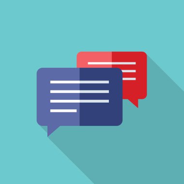 Düz konuşma balonu vektör simge tasarlamak.