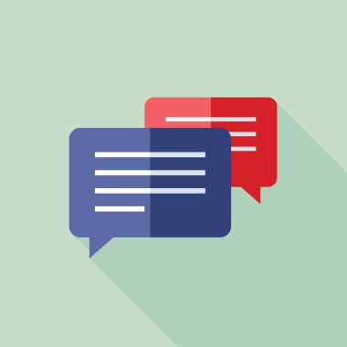 Düz konuşma balonu vektör simge tasarlamak.