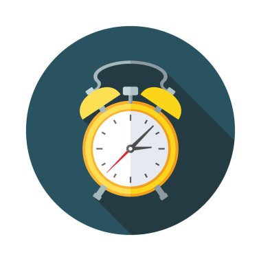 Alarm saati düz simgesi