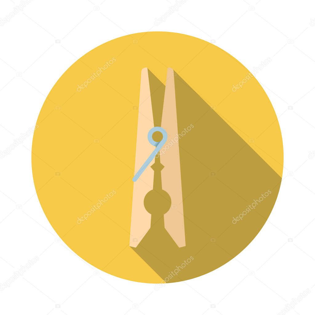 Wooden clothes pin flat icon