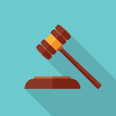 Açık artırma tokmak düz simgesi