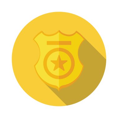 Polis memuru bage düz simgesi