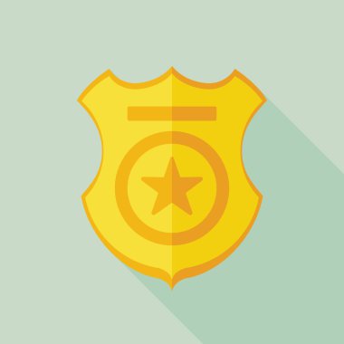 Polis memuru bage düz simgesi