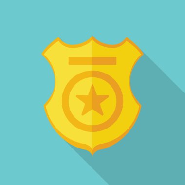 Polis memuru bage düz simgesi