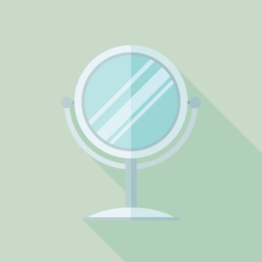 Basit düz tasarım yuvarlak ayna simgesi