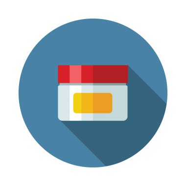 Uzun gölgeler ile vücut krem düz simgesi