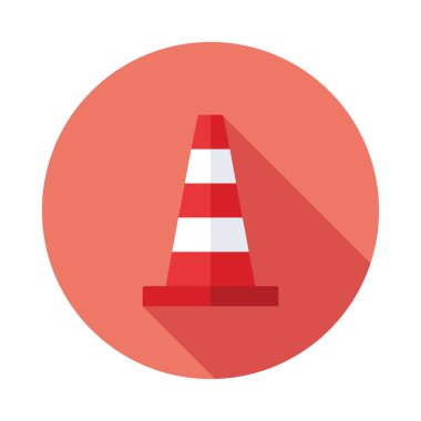 trafik koni düz simgesi