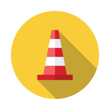 trafik koni düz simgesi