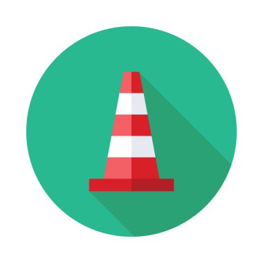 trafik koni düz simgesi