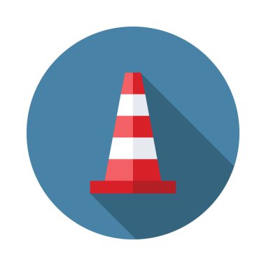 trafik koni düz simgesi