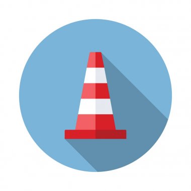 trafik koni düz simgesi