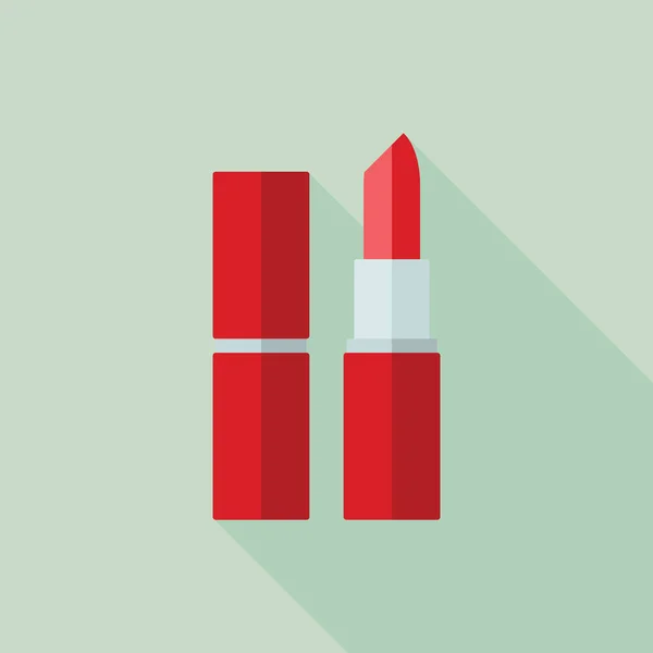 Piros rúzs lapos ikon — Stock Vector