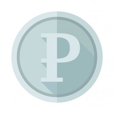 Gümüş sikke Rublesi düz simgesi 