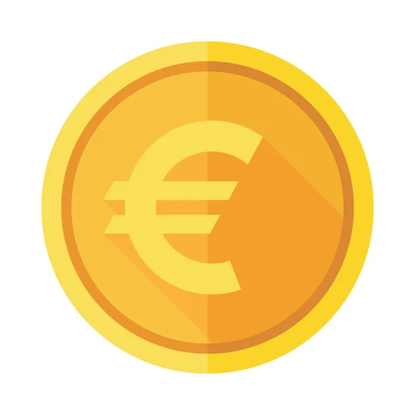Moneda euro icono plano — Vector de stock