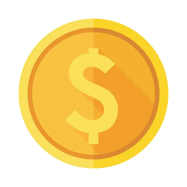 Altın sikke Doları düz simgesi