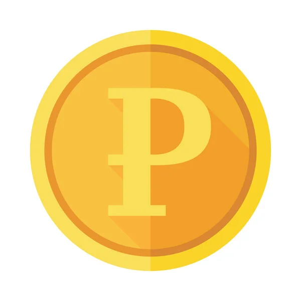 Gold Coin ruble Flat Icon — Stock Vector