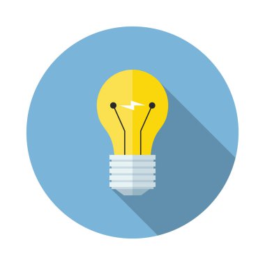 Elektrikli ampul vektör simgesi. Düz tasarım