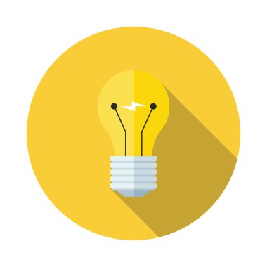 Elektrikli ampul vektör simgesi. Düz tasarım