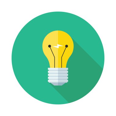 Elektrikli ampul vektör simgesi. Düz tasarım