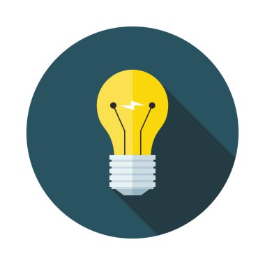 Elektrikli ampul vektör simgesi. Düz tasarım