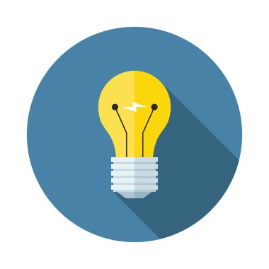 Elektrikli ampul vektör simgesi. Düz tasarım