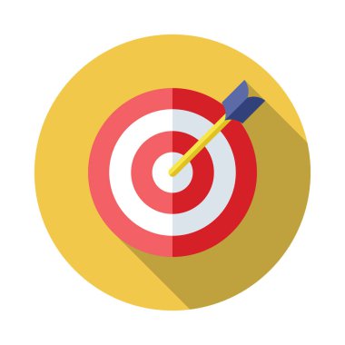 Düz hedef ve ok simge tasarlamak vektör. Koleksiyonu