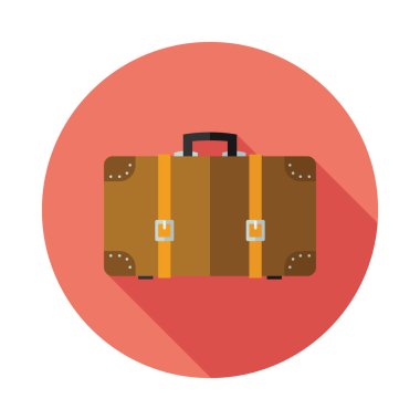 Turist çanta - seyahat etmek simge. Düz illüstrasyon