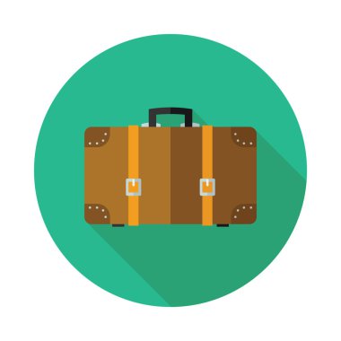 Turist çanta - seyahat etmek simge. Düz illüstrasyon