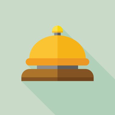 Resepsiyon zili düz simgesi